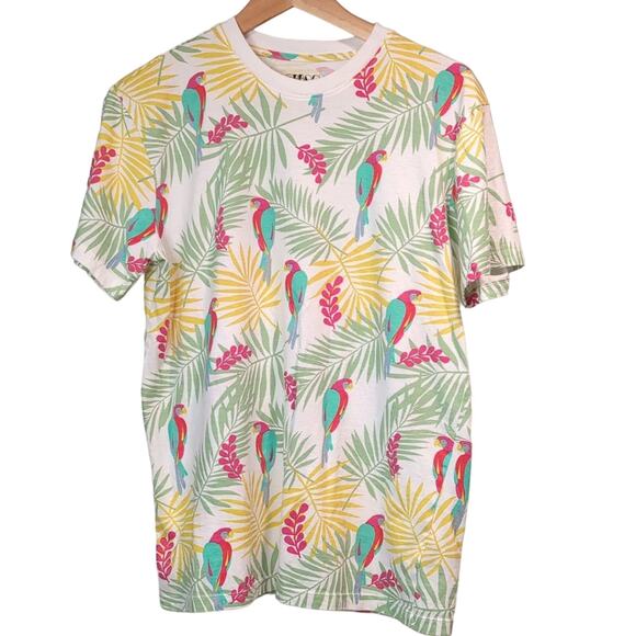 Knickerbocker Vintage Design Crew Neck Tee Shirt Tropical Parrot Size Medium - Picture 1 of 5